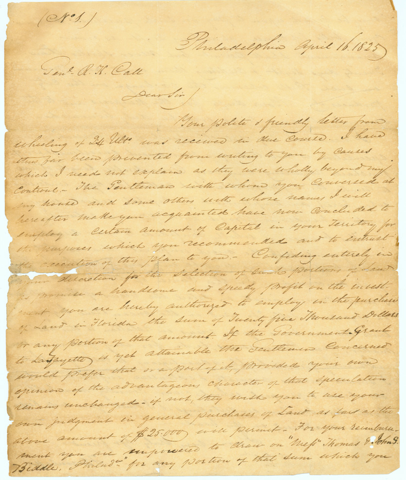 CALL FAMILY PAPERS (continued) - Box: 5 Folder: 1 Item: 3