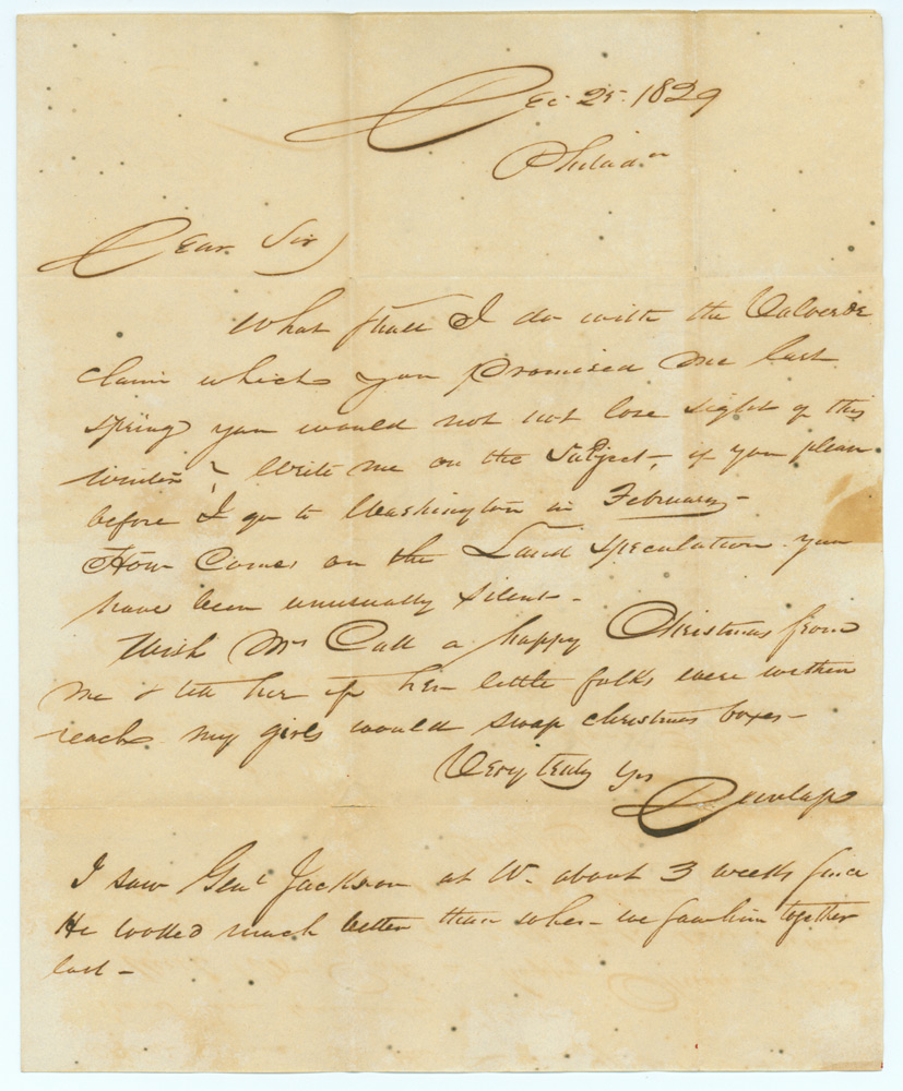 CALL FAMILY PAPERS (continued) - Box: 5 Folder: 1 Item: 13
