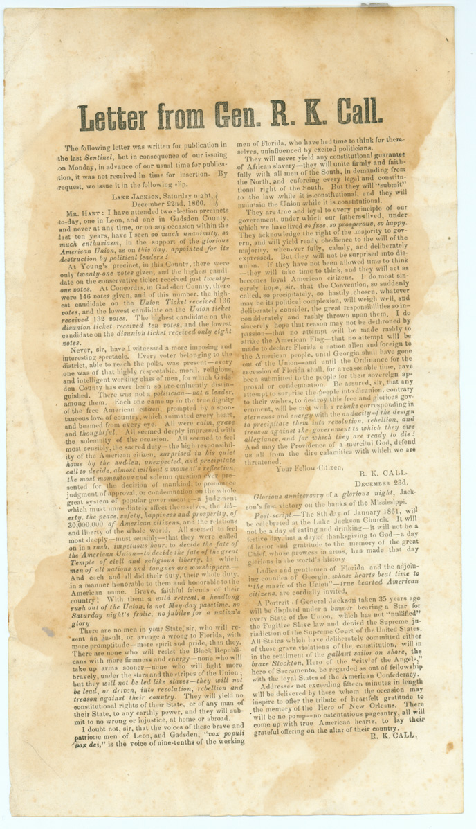 CALL FAMILY PAPERS (continued) - Box: 5 Folder: 6 Item: 4