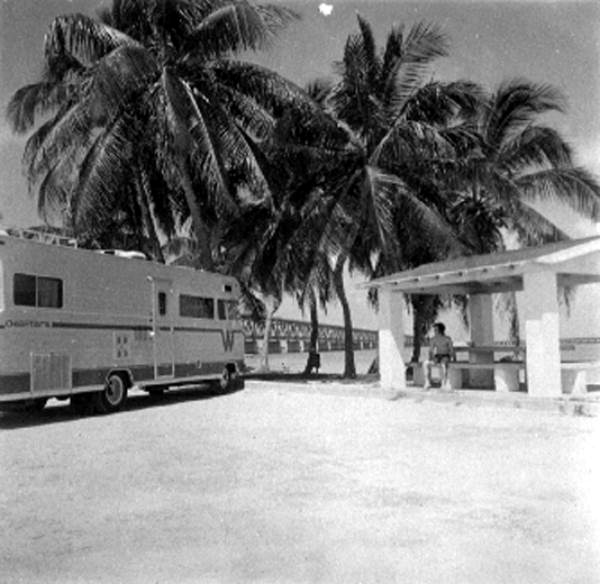 Campers at unidentified Florida Key's campground - Monroe County, Florida 