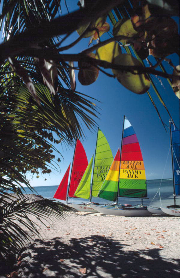 Hobie Cat sailboats on Smathers Beach at the end of South Roosevelt Boulevard - Key West, Florida