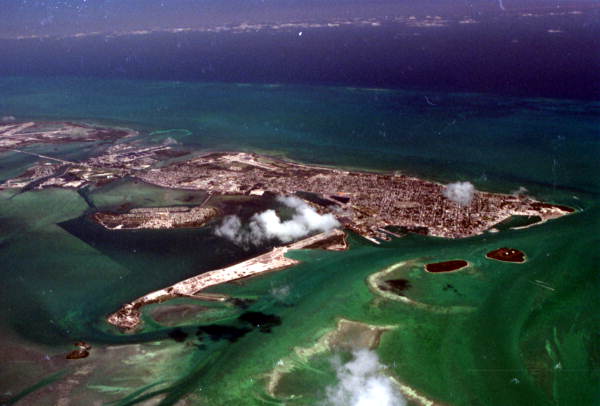 Aerial image of Key West, Florida.