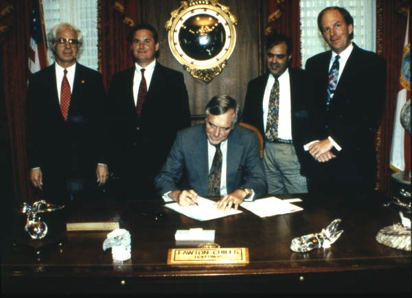 Governor Lawton Chiles signs a bill - Tallahassee, Florida.