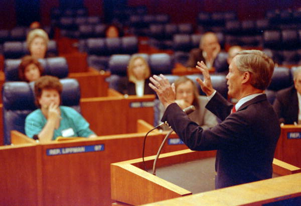 Lieutenant Governor Buddy MacKay discusses the goals of the Chiles-MacKay administration - Tallahassee, Florida