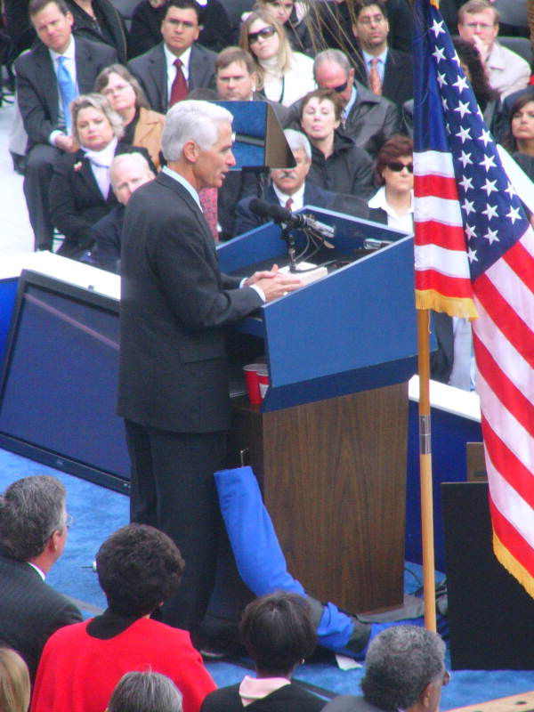 Governor Charlie Crist delivering his inaugural address - Tallahassee, Florida
