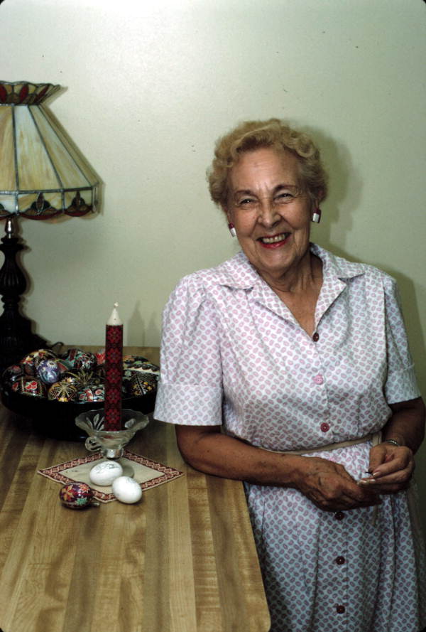 Ola Kryway decorating Easter eggs - Titusville, Florida