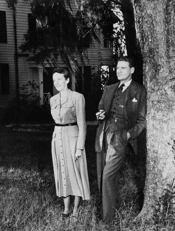 Mary and Millard Caldwell at Harwood Plantation just after leaving office, January 1949