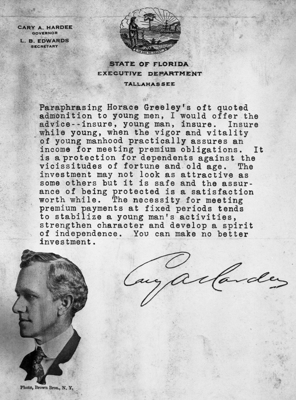 Stationery used by Governor Cary A. Hardee