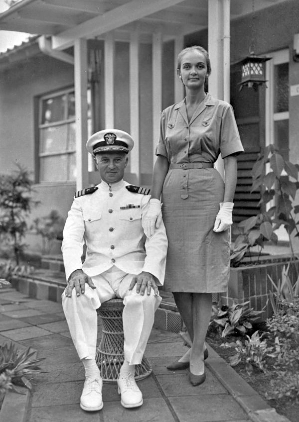 Pioneer Florida feminist Roxcy Bolton, with her husband, Commander David Bolton, USN - Miami, Florida