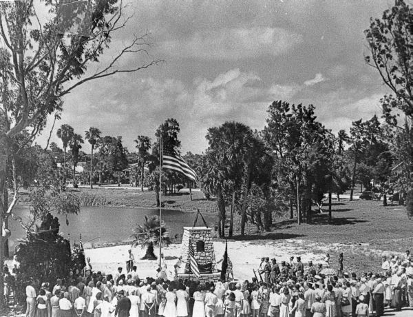 Unveiling of a monument dedicated to World War II soldiers - New Port Richey, Florida