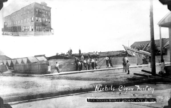 Wreckage of Nichols Cigar Factory after the hurricane - Key West, Florida