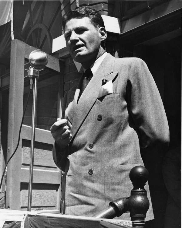 Governor Millard Caldwell at microphone - Sanford, Florida 