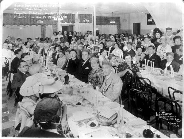 Seder services conducted by Rabbi Max Shapiro.