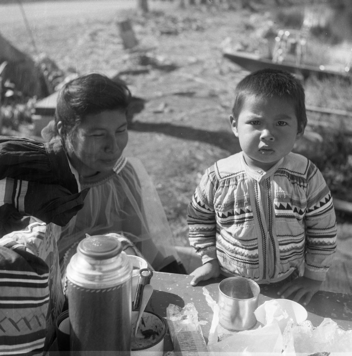 Seminole woman Nellie Tommie and her son