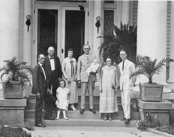 Florida Governor Cary A. Hardee and family on the Mansion porch