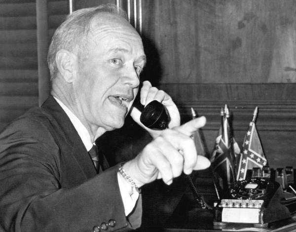 Florida Governor Farris Bryant on a phone