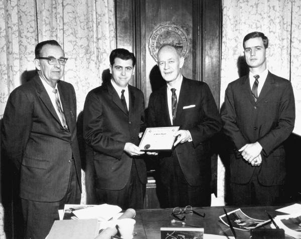 Florida Governor Farris Bryant receiving a certificate