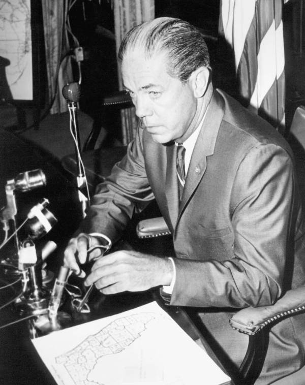 Florida Governor Haydon Burns at a press conference