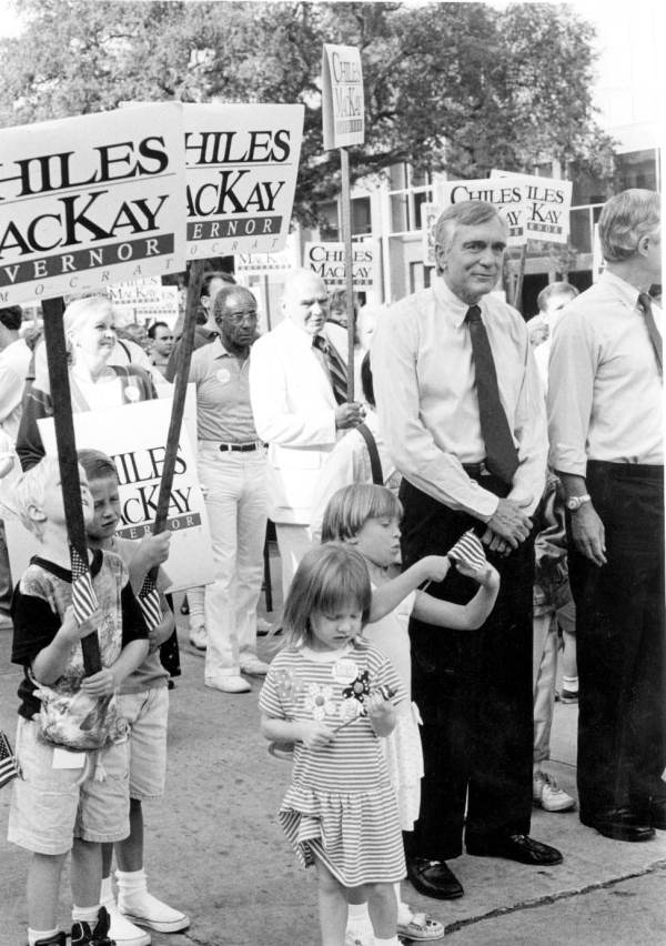 Lawton Chiles and Buddy MacKay campaigning in Florida's gubernatorial race
