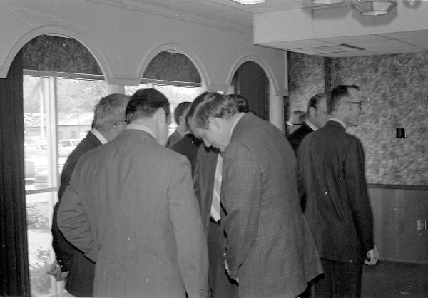 United States Senator Lawton Chiles speaking with gentleman