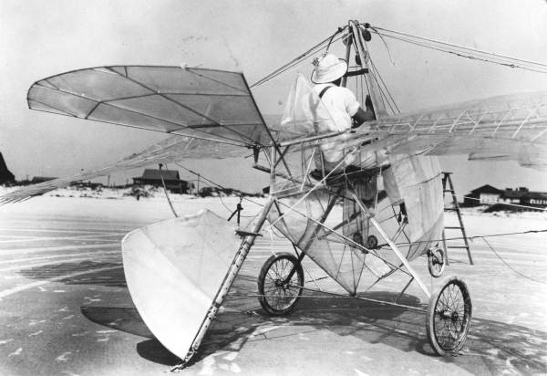 Ornithopter and creator George R. White at Saint Augustine