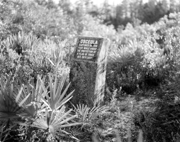 Historical marker for the capture of Seminole leader Osceola - St. Johns County, Florida 