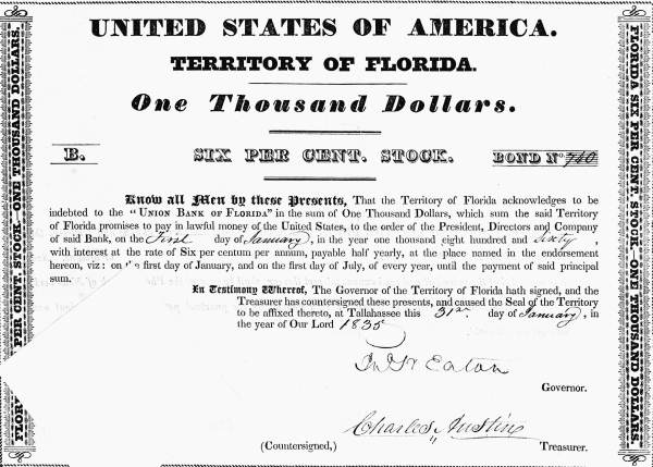 Florida Territorial bond