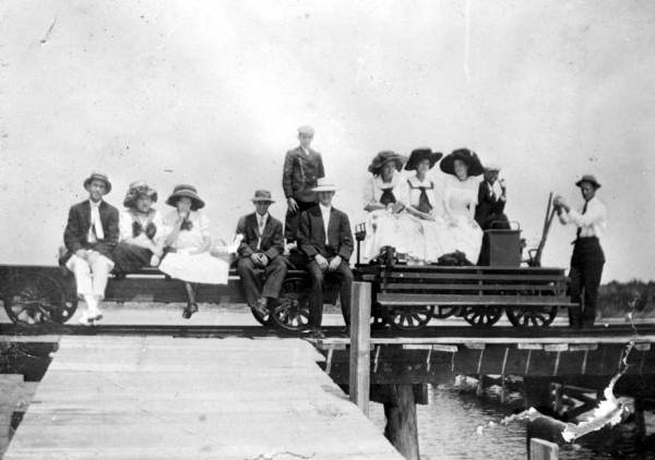 Small open motor train : Melbourne Beach, Florida