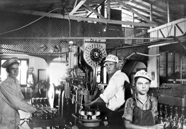 Employees inside of the Wauchula Coca-Cola Bottling Company - Wauchula, Florida