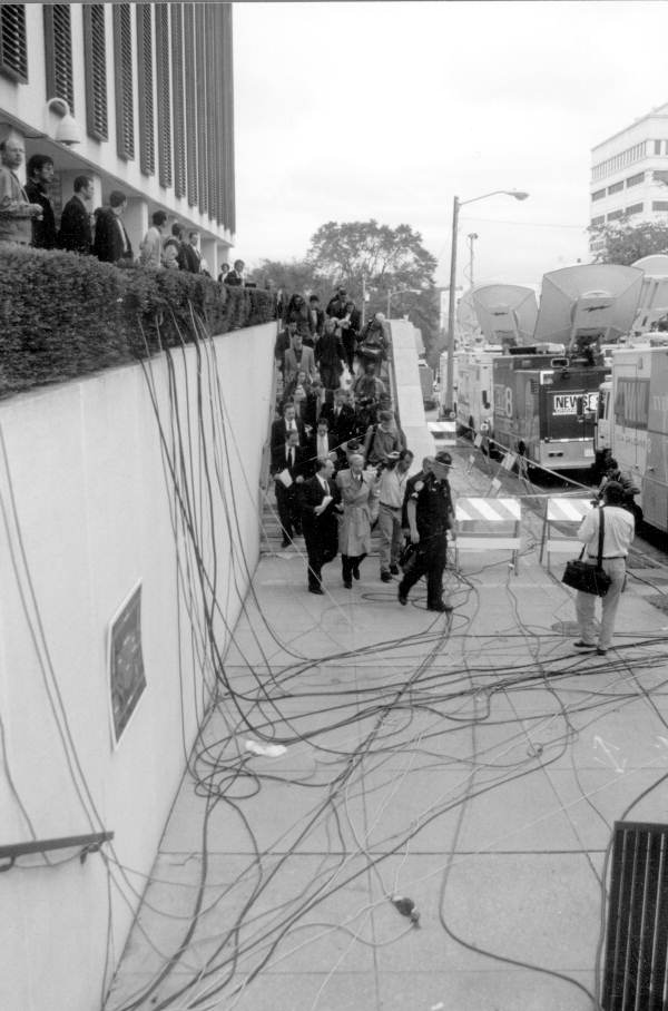 Lawyers leaving the capitol building during the 2000 presidential election vote dispute