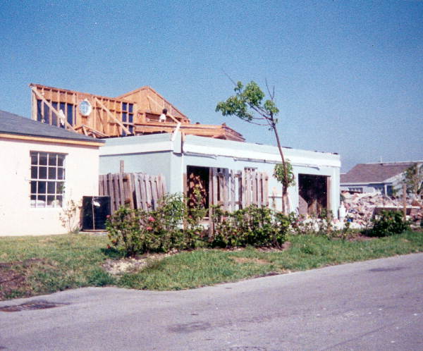 View of Henry Gohlke's house following Hurricane Andrew - Miami, Florida