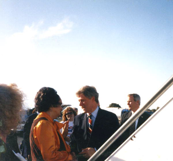 Roxcy Bolton with presidential candidate Arkansas Governor Bill Clinton in Florida.