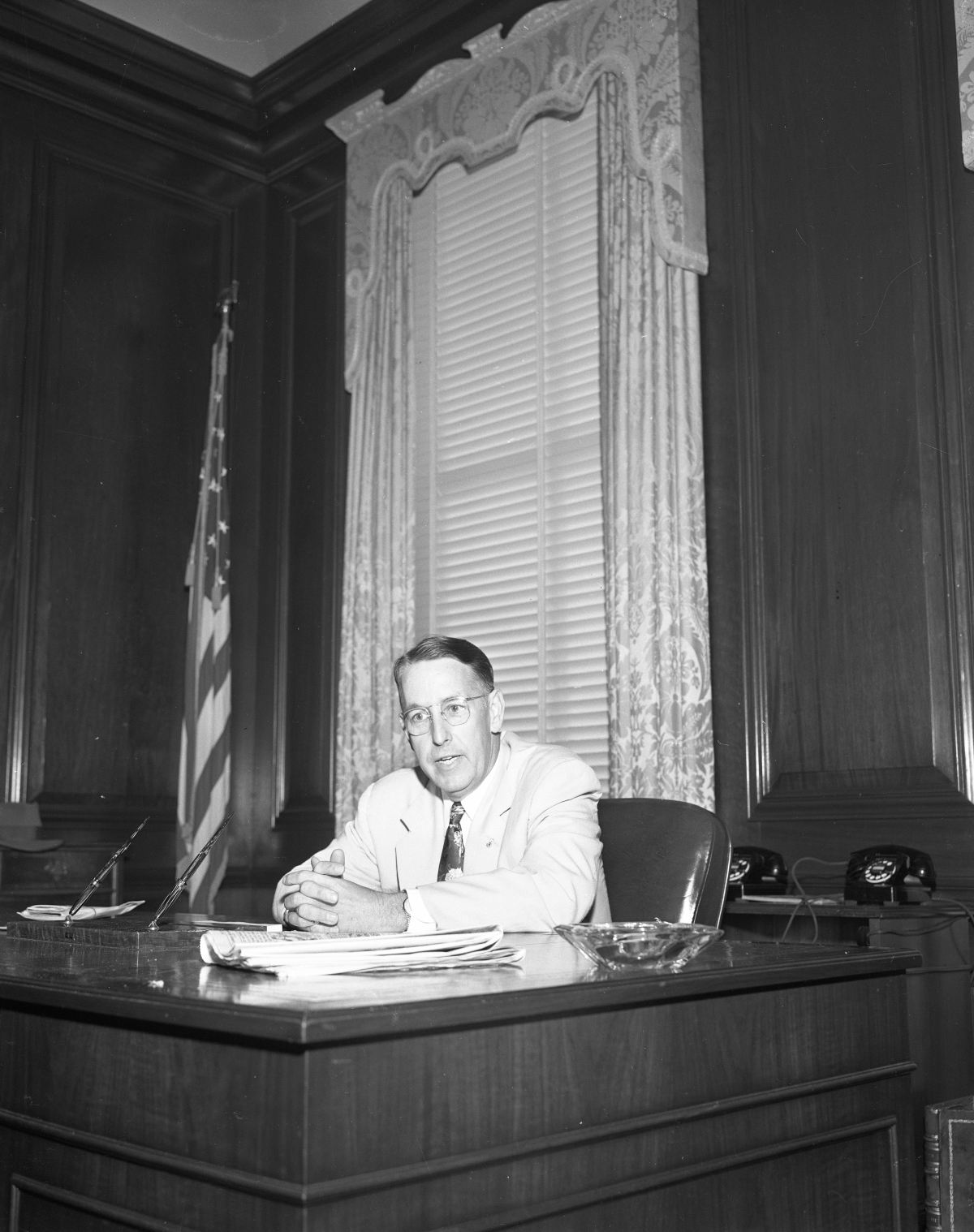 Governor Charley Johns in his office