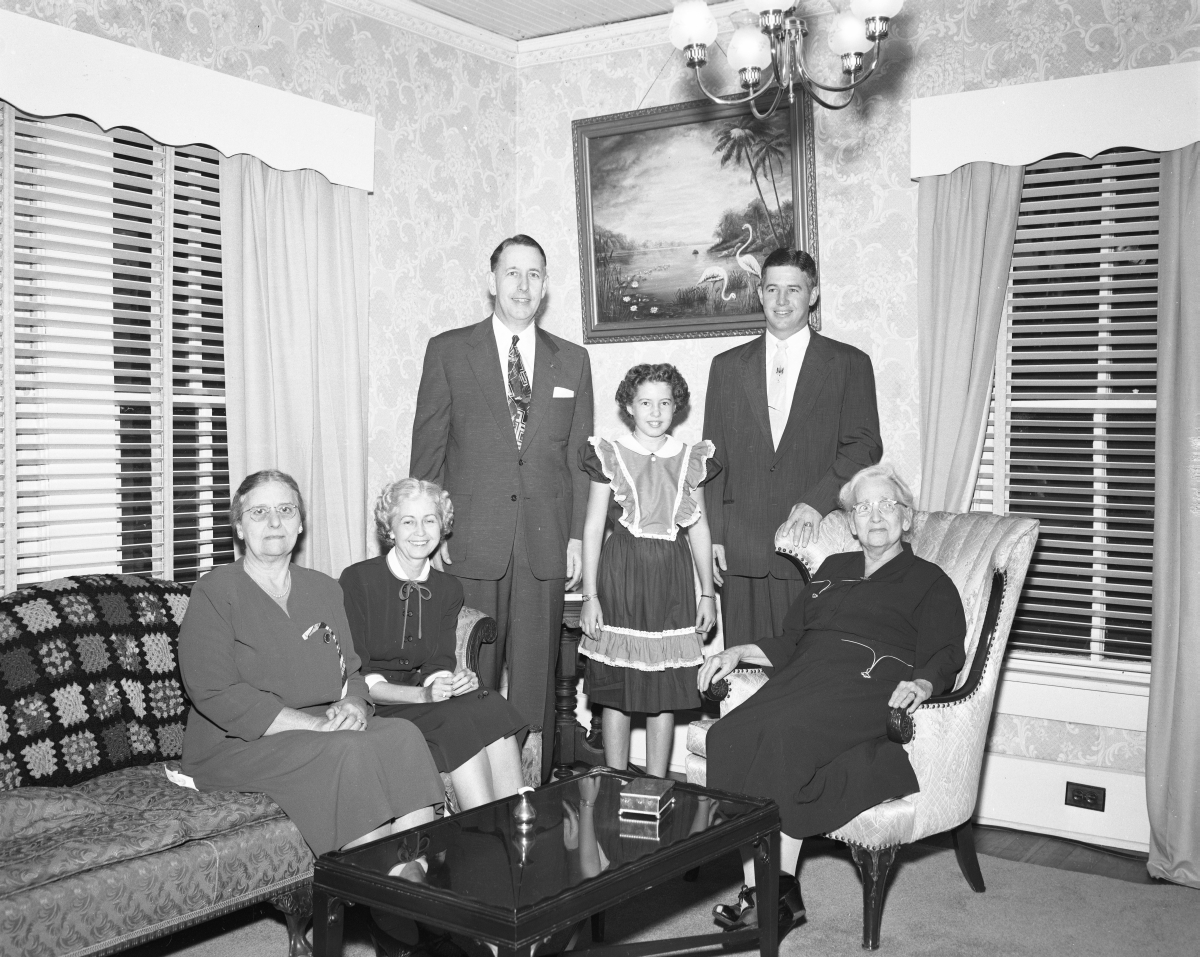 Governor Charley Johns and family at home in Starke