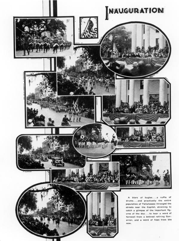Various scenes from inauguration of Governor David Sholtz