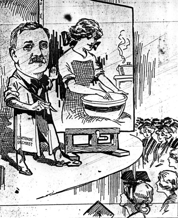 Political cartoon including Governor Albert W. Gilchrist