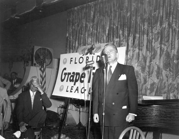 Governor Fuller Warren speaking at a dinner function - Tampa, Florida