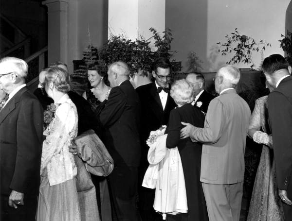 Governor Dan McCarty greeting reception line prior to the inaugural ball - Tallahassee, Florida