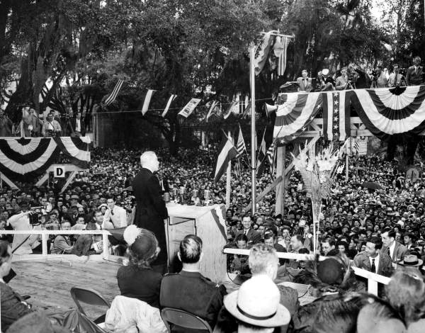 Governor Fuller Warren delivering his inaugural address - Tallahassee, Florida