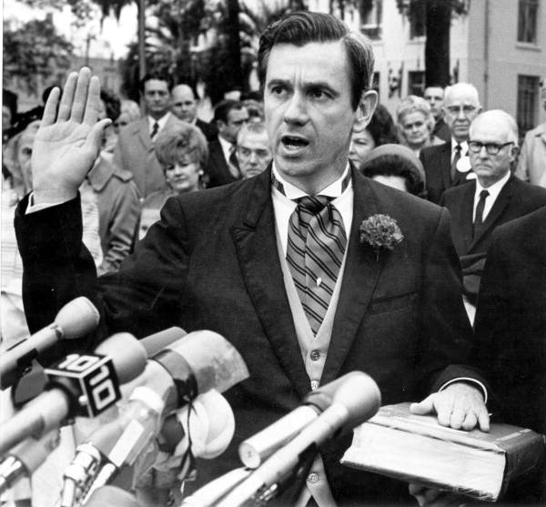 Florida's 37th Governor Reubin Askew taking the oath of office - Tallahassee, Florida