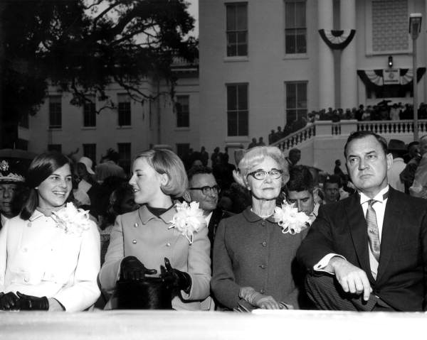 Governor Claude Kirk with family members during inauguration - Tallahassee, Florida