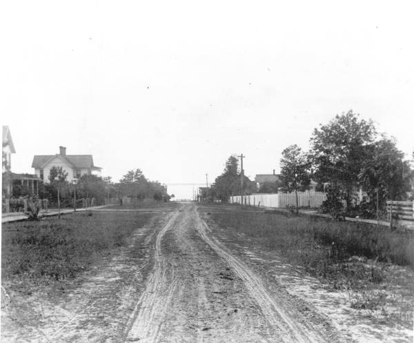 Looking down Orange Avenue to Lake Eustis - Eustis, Florida