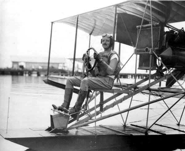 Lt. Commander William M. Corry on seaplane - Pensacola, Florida