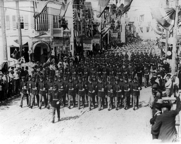 Parade celebrating arrival of the first train - Key West, Florida
