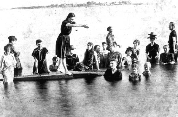 Group of women and girls enjoying the water - Cedar Key, Florida