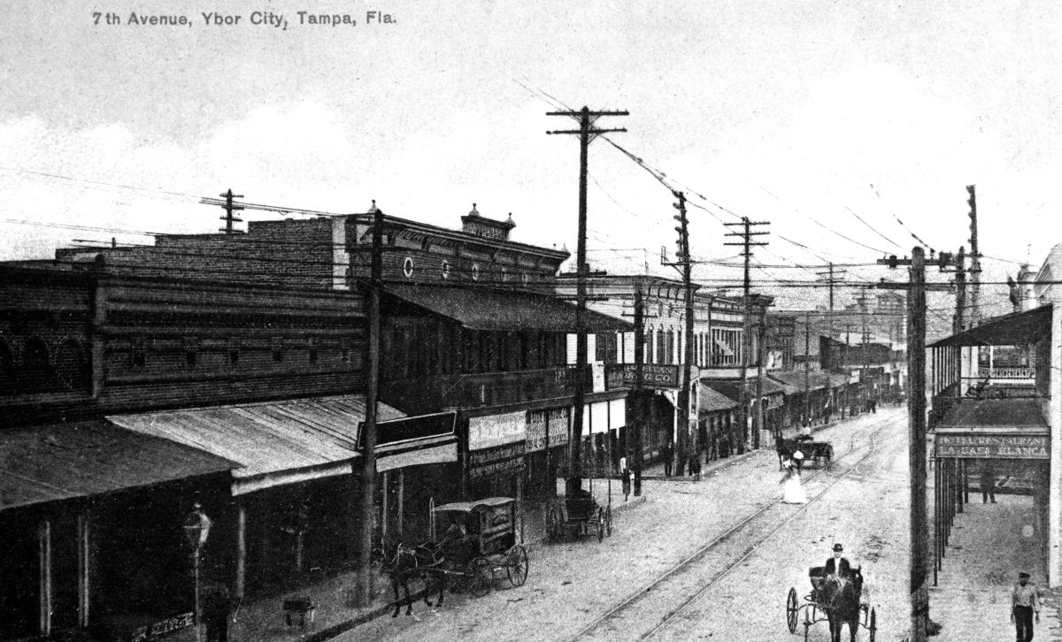 View of 7th Avenue in Ybor City - Tampa, Florida