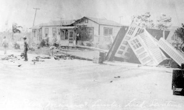Homes on Osborne Road, after the hurricane of 1928 - Lantana, Florida