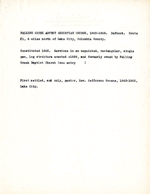Falling Creek Advent Christian Church