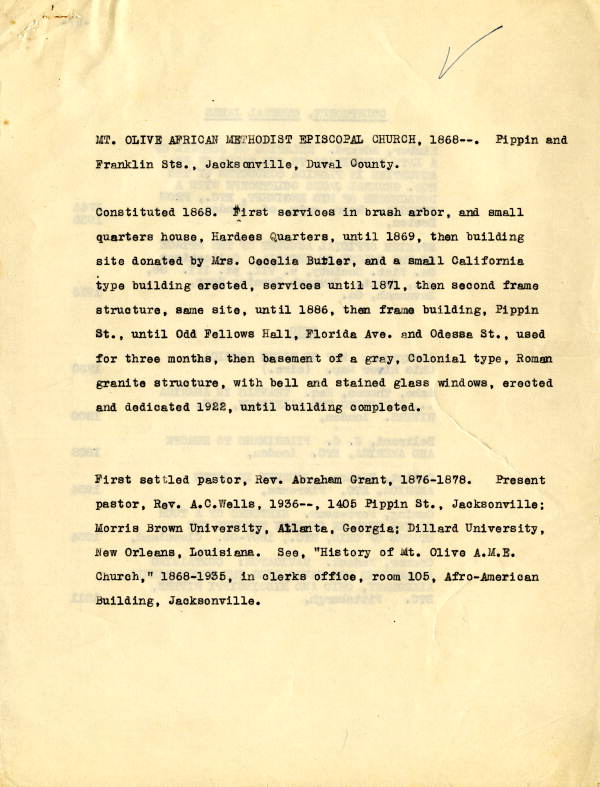 Mt. Olive African Methodist Episcopal