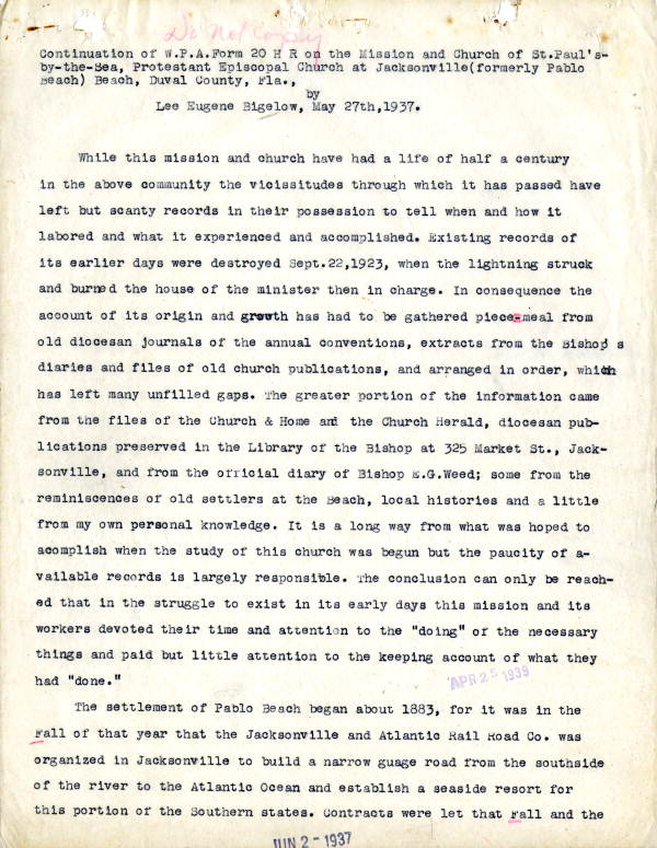 Mission and Church of Saint Paul's-by-the-Sea Protestant Episcopal Church at Jacksonville Beach